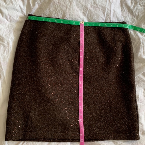 JJill chocolate brown wool-blend skirt with subtle sparkle, size 10 - Picture 5 of 7
